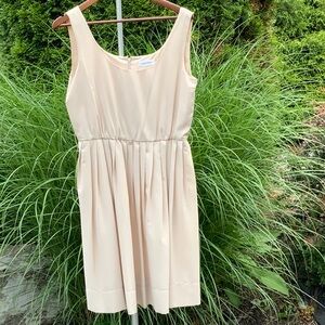 Calvin Klein cream dress w/ pockets NWOT